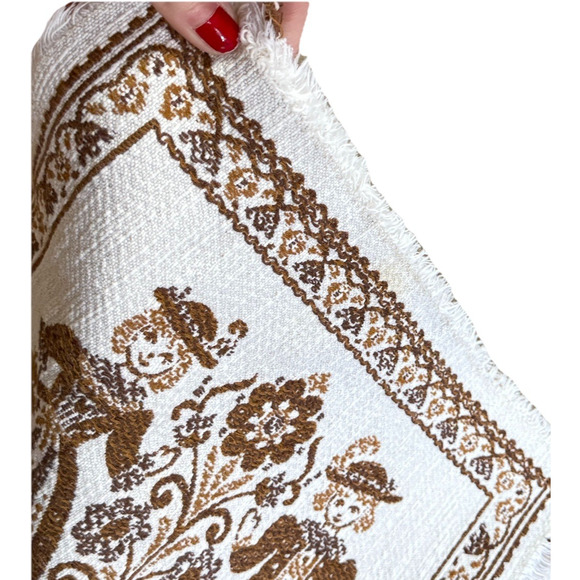 Vintage Folk Art Woven Textiles Wall Decor Table Setting Placemats Brown Beige 4 - Picture 2 of 5